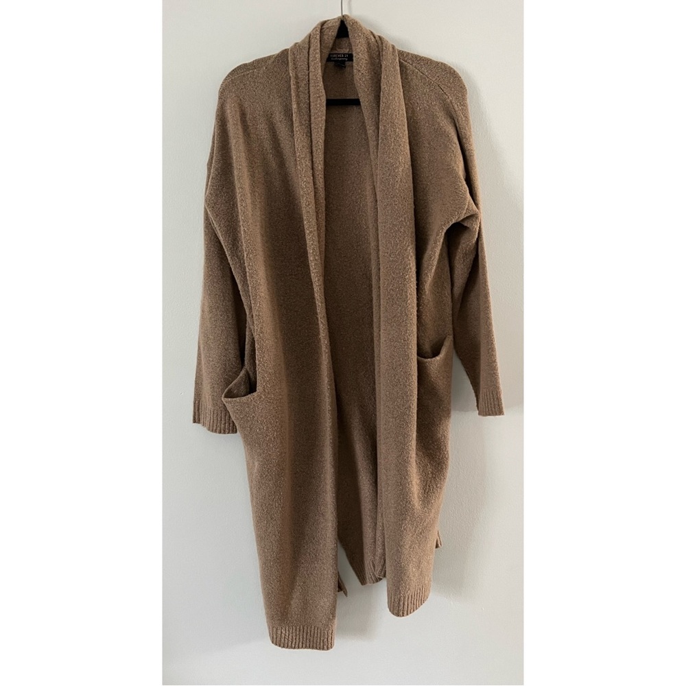 Longline open cardigan